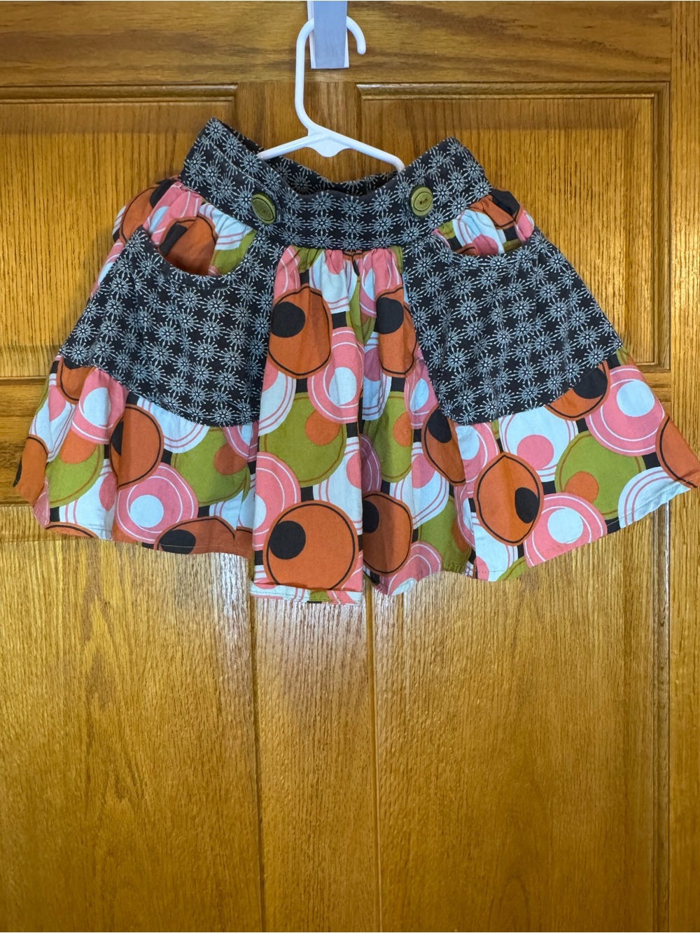 Matilda Jane Girls Size 4 Mixed Print Twirl Skirt Pockets Retro Floral